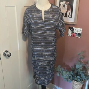 Boss Hugo Boss | Delenia | metallic blue gray | 8 |horizontal striped | dress